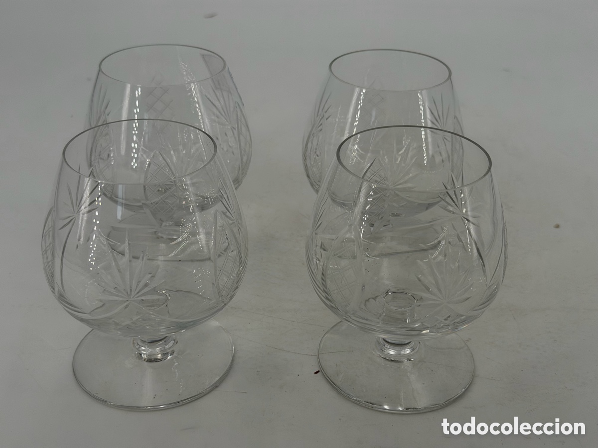 Antig&uuml;edades: Cuatro Copas de Cristal Tallado - Foto 3
