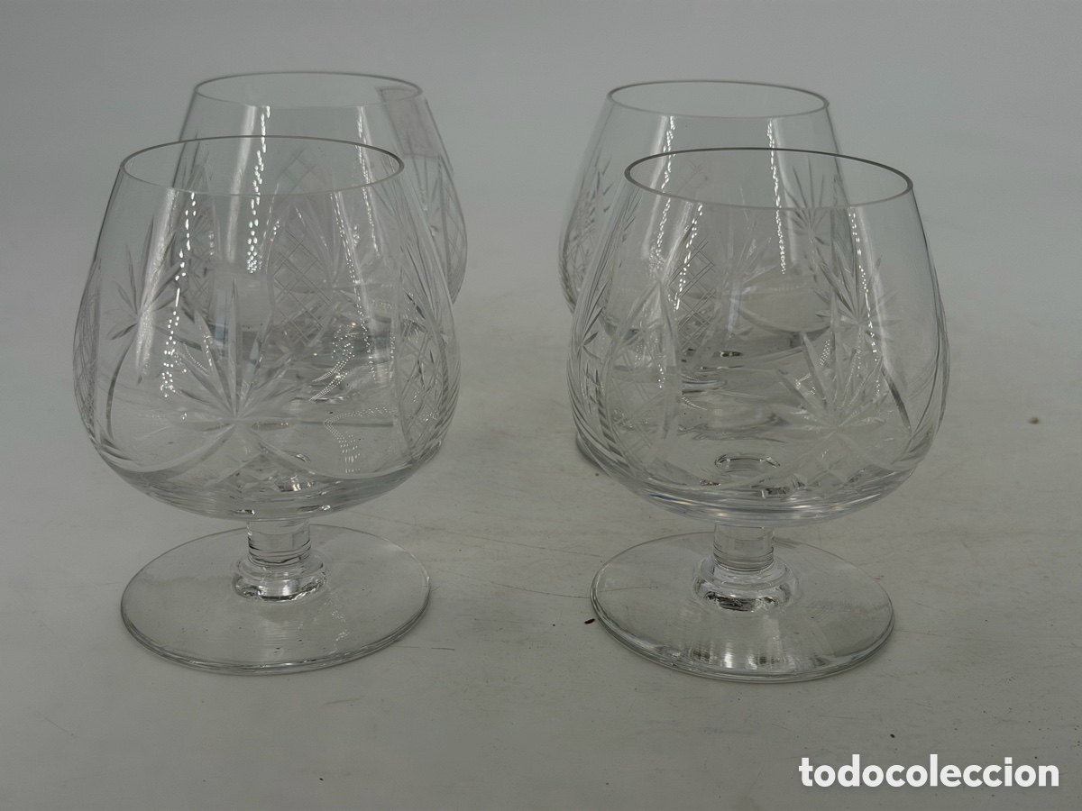 Antig&uuml;edades: Cuatro Copas de Cristal Tallado - Foto 4
