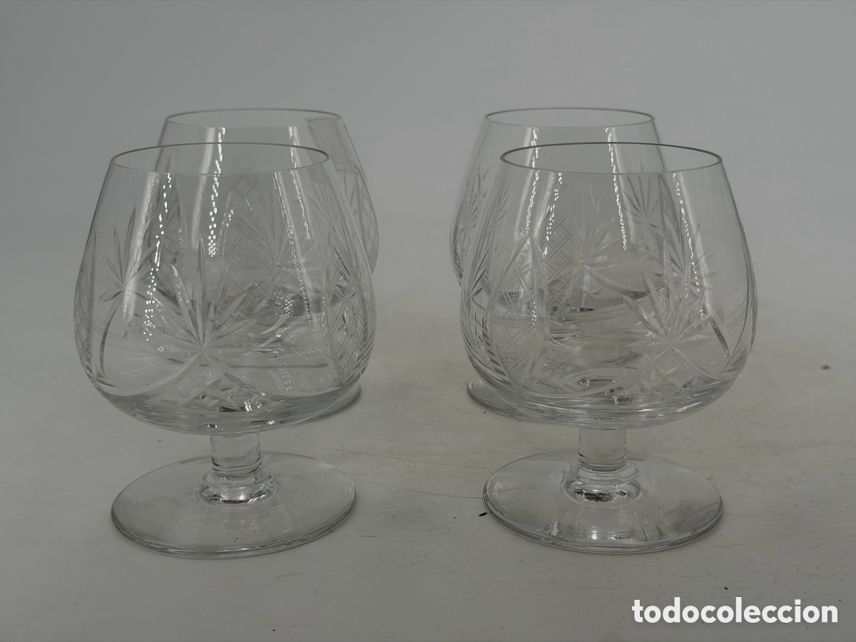 Antig&uuml;edades: Cuatro Copas de Cristal Tallado - Foto 6