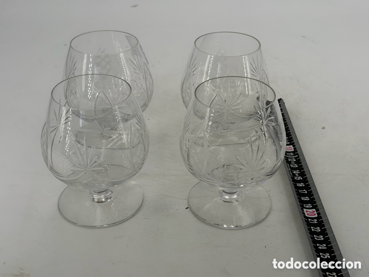 Antig&uuml;edades: Cuatro Copas de Cristal Tallado - Foto 8