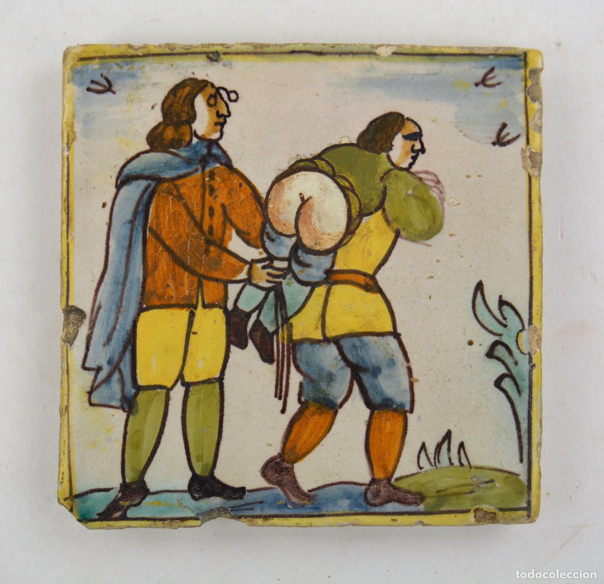Oggetti Antichi: AZULEJO CATAL&Aacute;N DE OFICIOS, MAESTRO DE ESCUELA s. XVIII