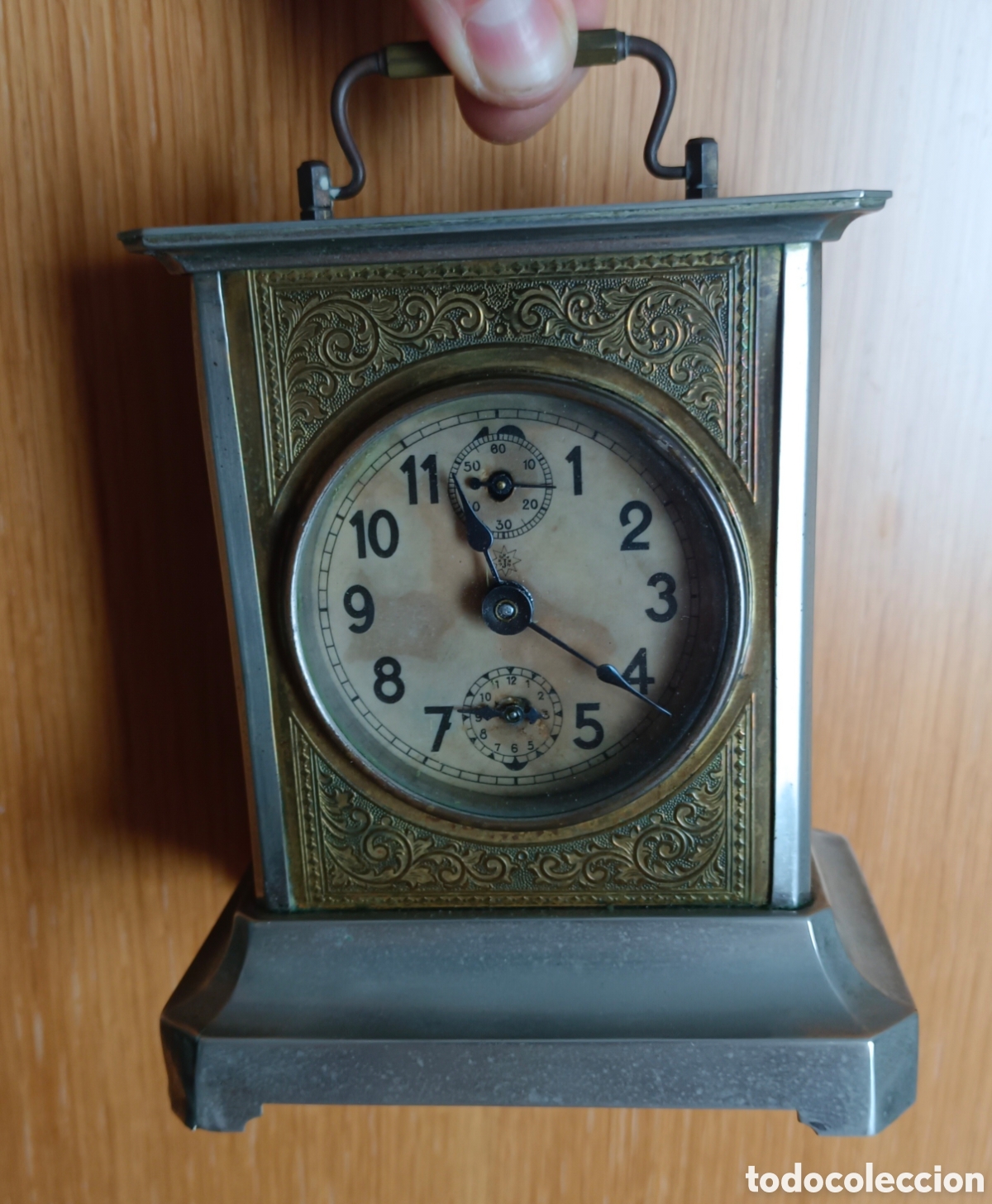 Antig&uuml;edades: Antiguo Reloj de Carruaje Funcion de alarma , Junghans Wurttemberg Alemania Principio siglo XX