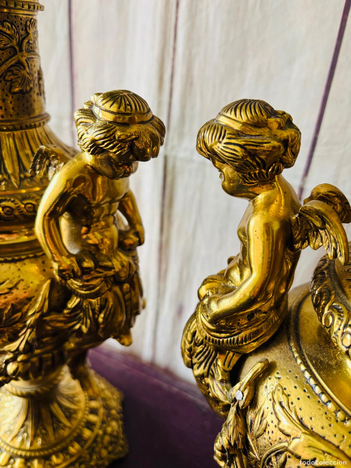 Antig&uuml;edades: Pareja de jarrones de bronce - Foto 5