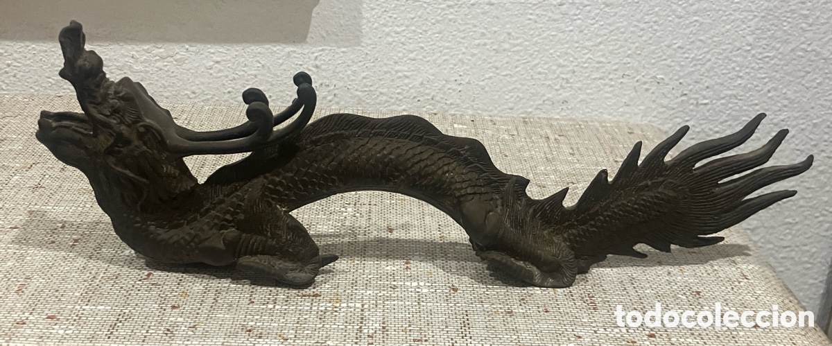 Antig&uuml;edades: Figura Drag&oacute;n de bronce antigua ASIA