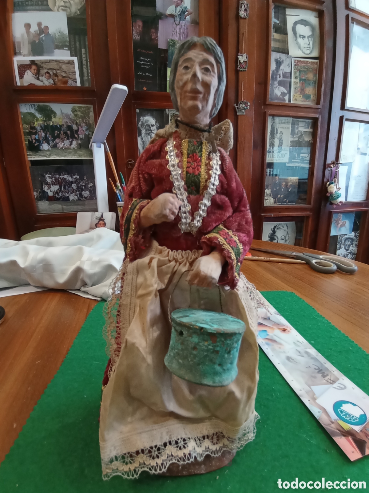 Antig&uuml;edades: Figura de terracota arcilla Sant&oacute;n de Provenza. Nacimiento Bel&eacute;n Gran tama&ntilde;o