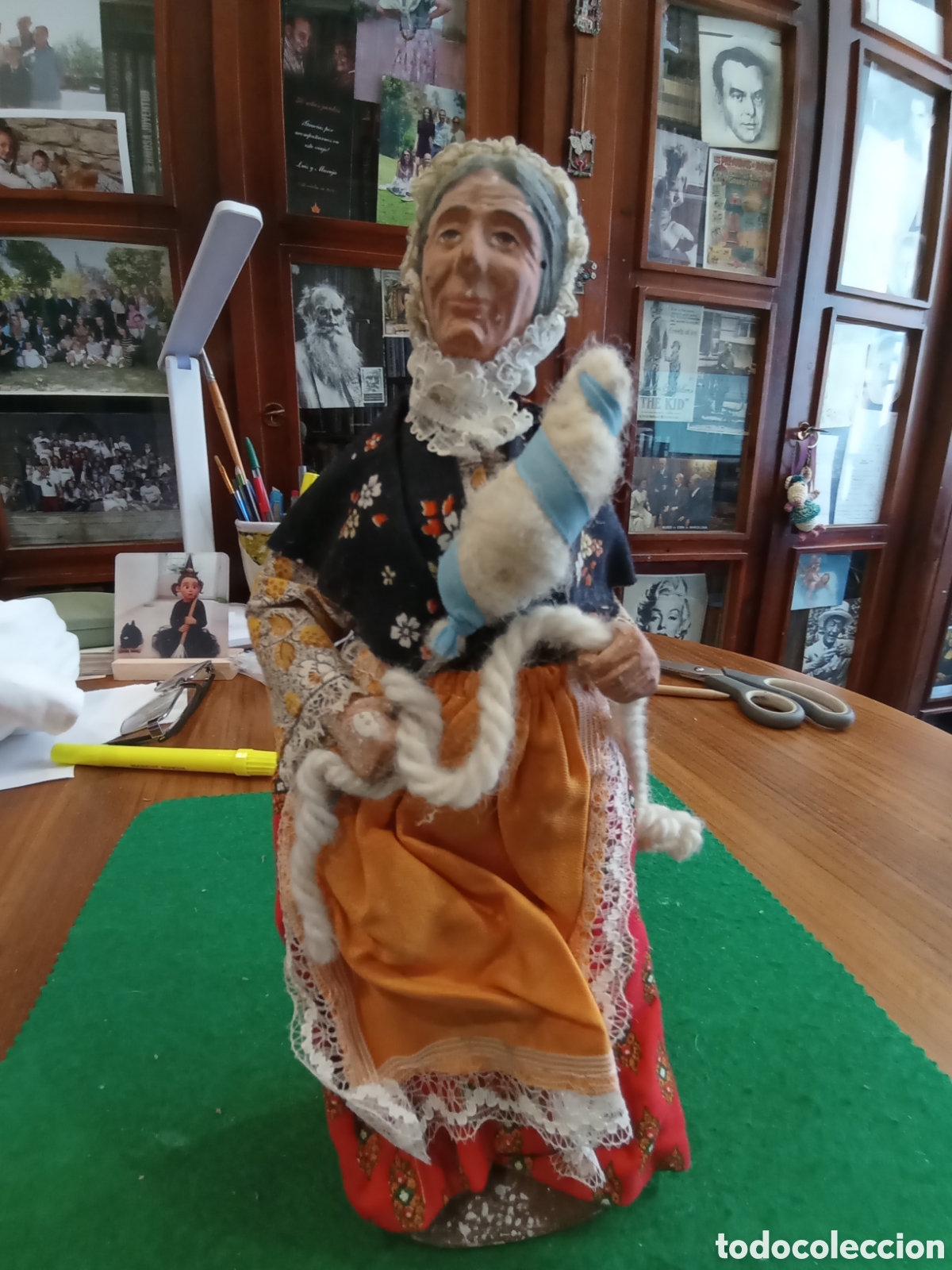 Antig&uuml;edades: Figura de terracota arcilla Sant&oacute;n de Provenza. Nacimiento Bel&eacute;n Gran tama&ntilde;o