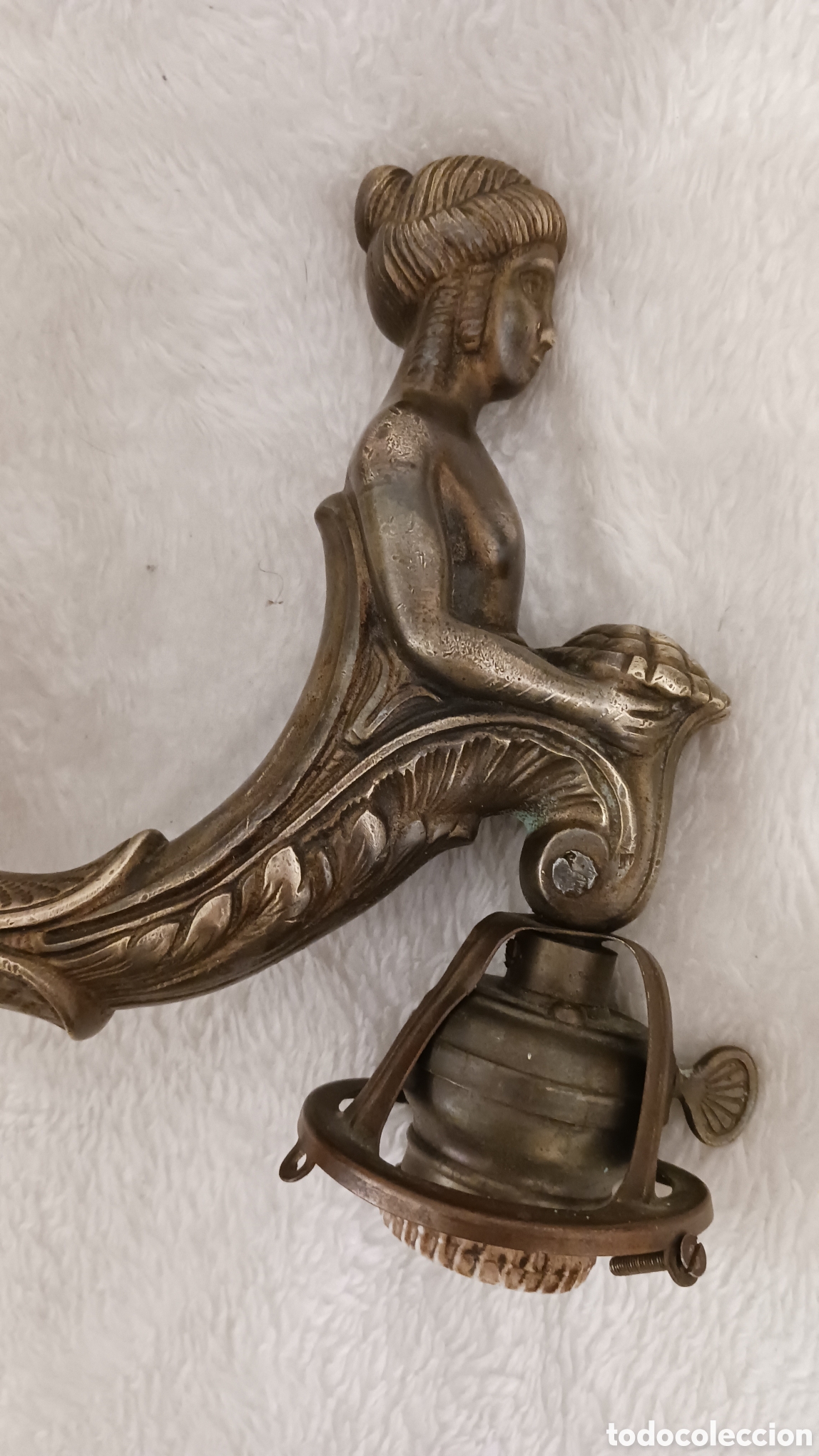 Antig&uuml;edades: DOS APLIQUES DE PARED, ESTILO MODERNISTA, EN BRONCE - Foto 6