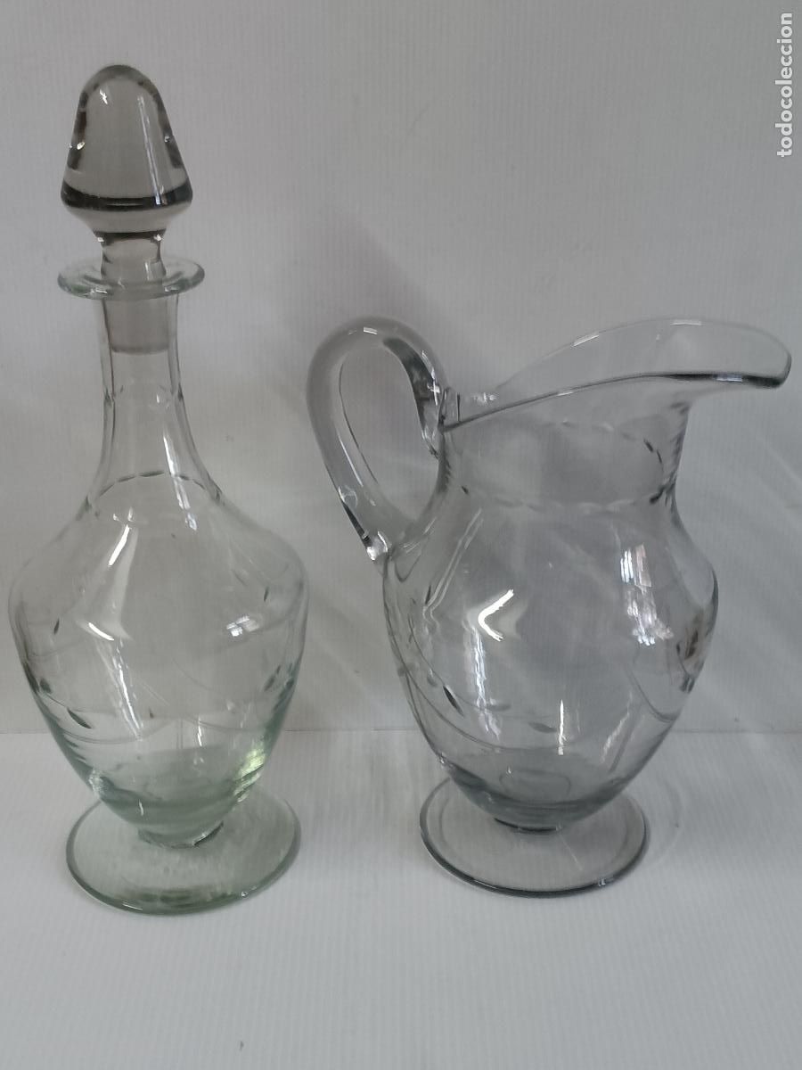 Antig&uuml;edades: LICORERA Y JARRA CRISTAL TALLADO - Foto 2