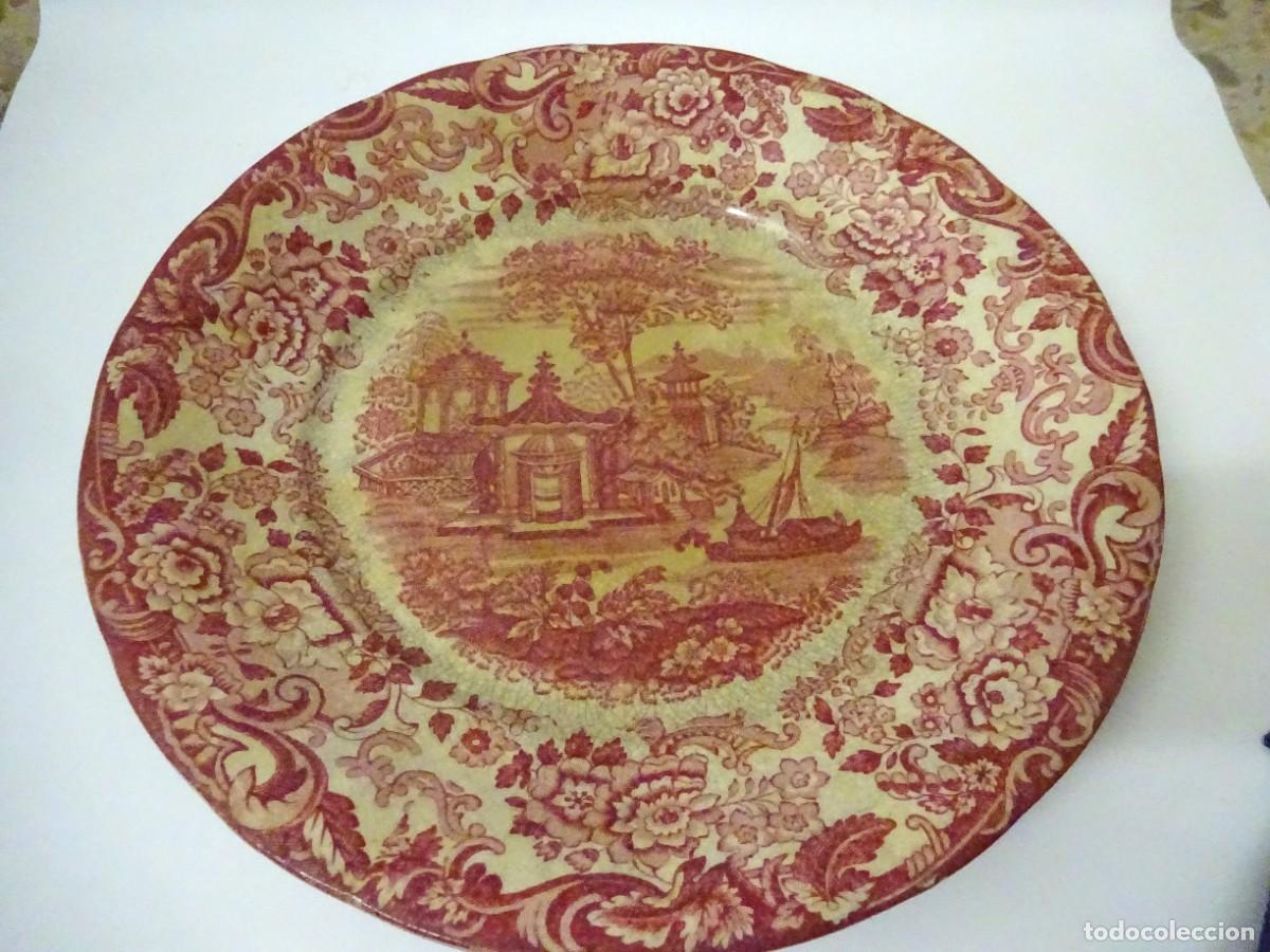 Antig&uuml;edades: ANTIGUO PLATO LLANO CARTUJA PICKMAN, SERIE ROSA, ESCUDO &Aacute;GUILA ROSADA, NUMERADO 202 65