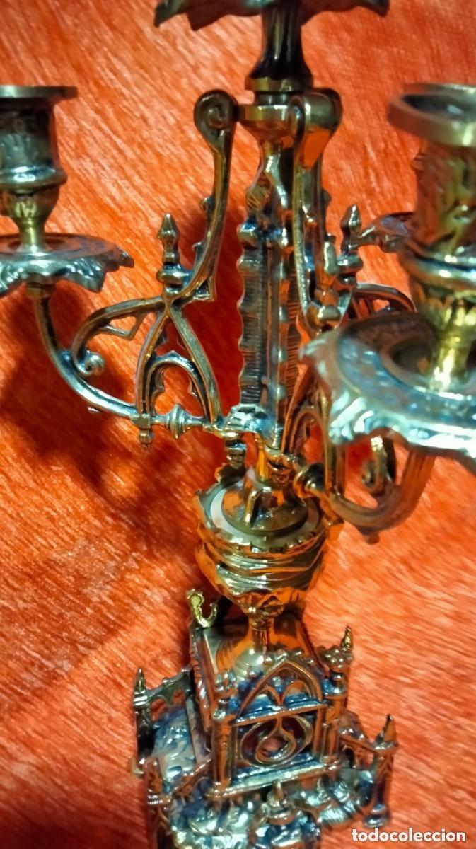 Antig&uuml;edades: candelabro de bronce macizo - Foto 10