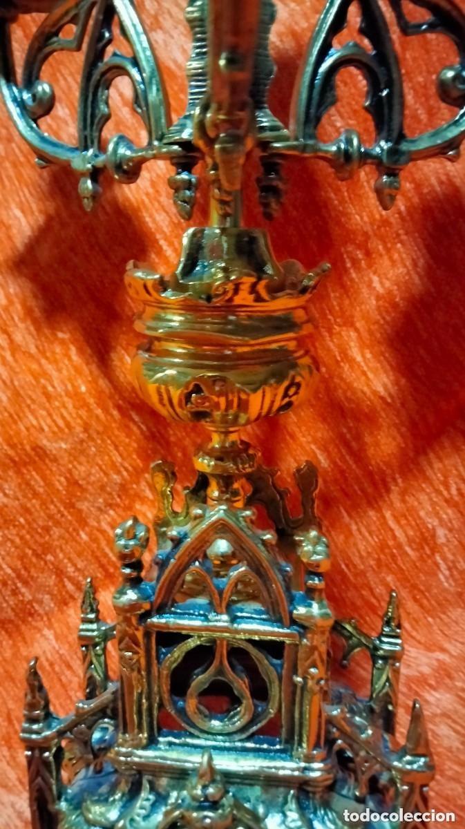 Antig&uuml;edades: candelabro de bronce macizo - Foto 11