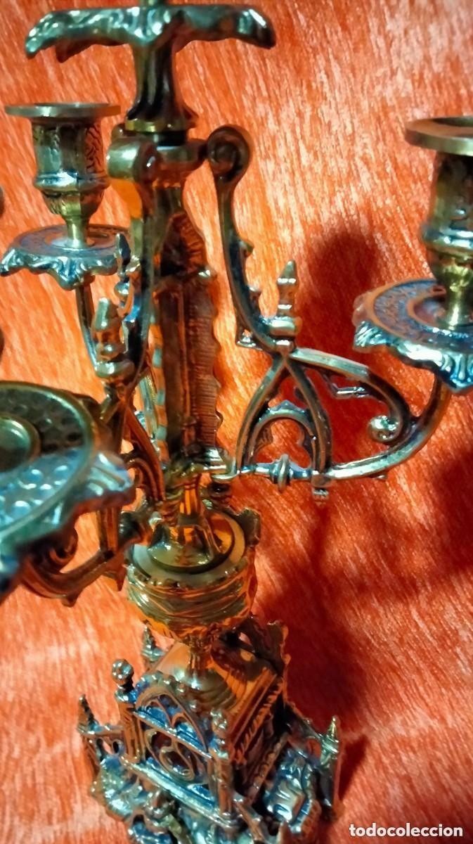 Antig&uuml;edades: candelabro de bronce macizo - Foto 12