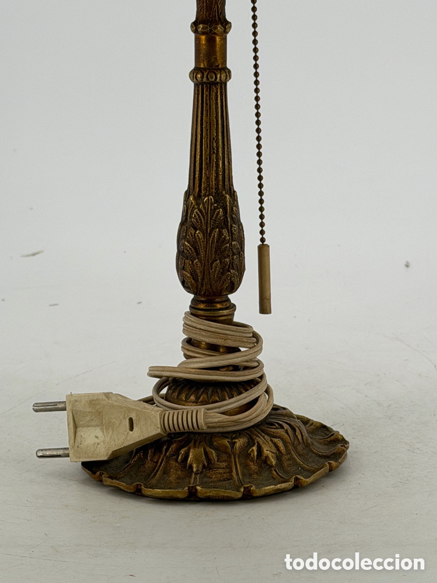 Antig&uuml;edades: Antigua L&aacute;mpara de Bronce - Foto 5