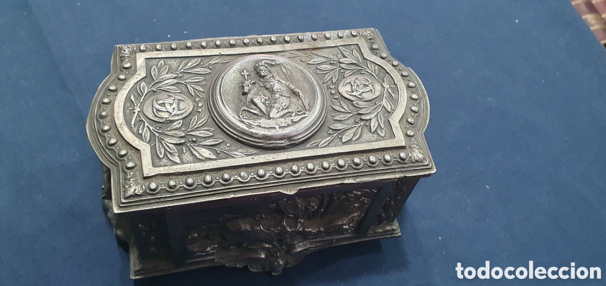 Antig&uuml;edades: Antigua caja joyero franc&eacute;s s. XIX. (L137)