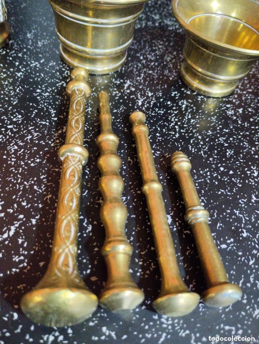 Antig&uuml;edades: LOTE DE CUATRO ALMIRECES DE BRONCE - Foto 6