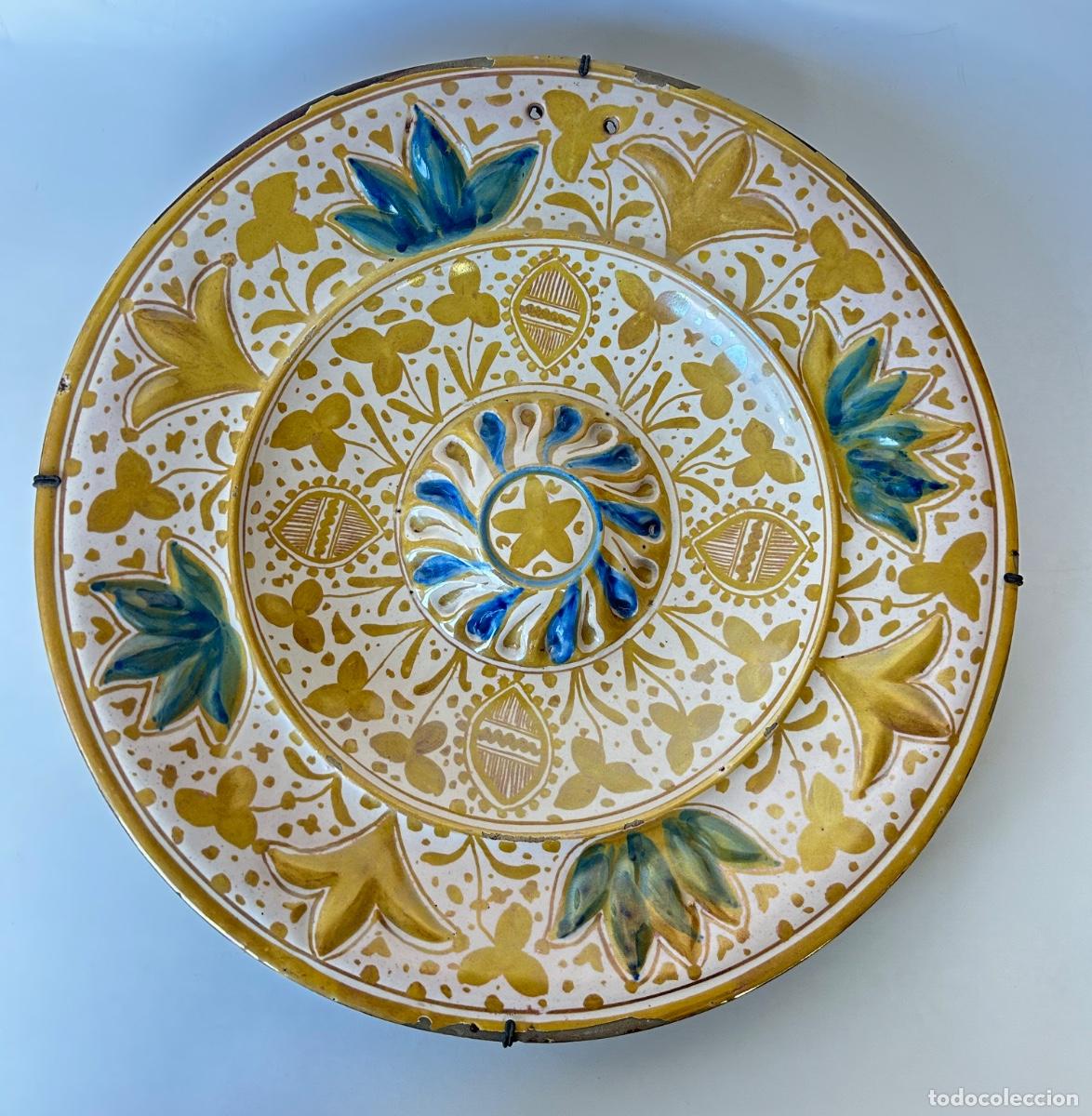 Antiguidades: MANISES - GRAN PLATO DE REFLEJO MET&Aacute;LICO HISPANOMORISCO S. XIX-XX