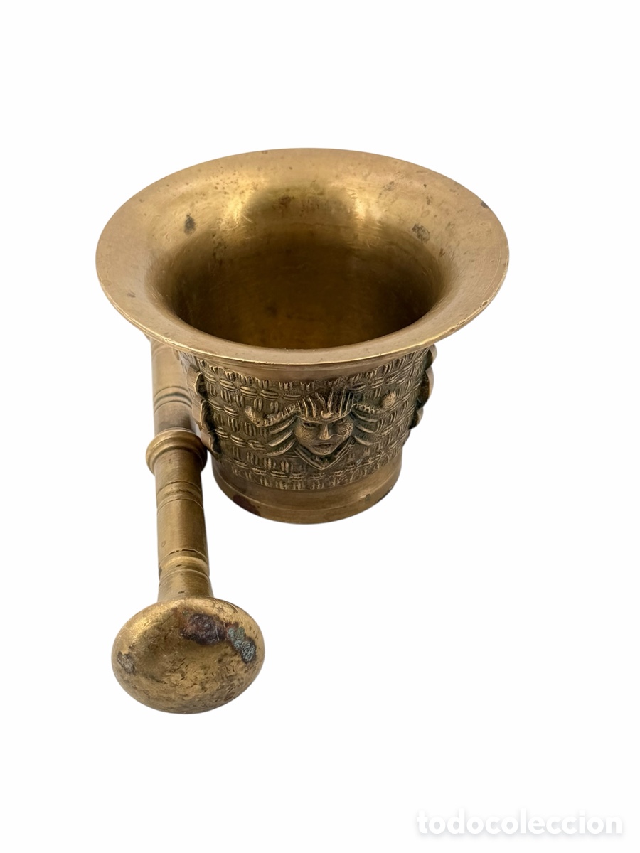 Antig&uuml;edades: Antiguo Mortero Almirez con Mazo de bronce