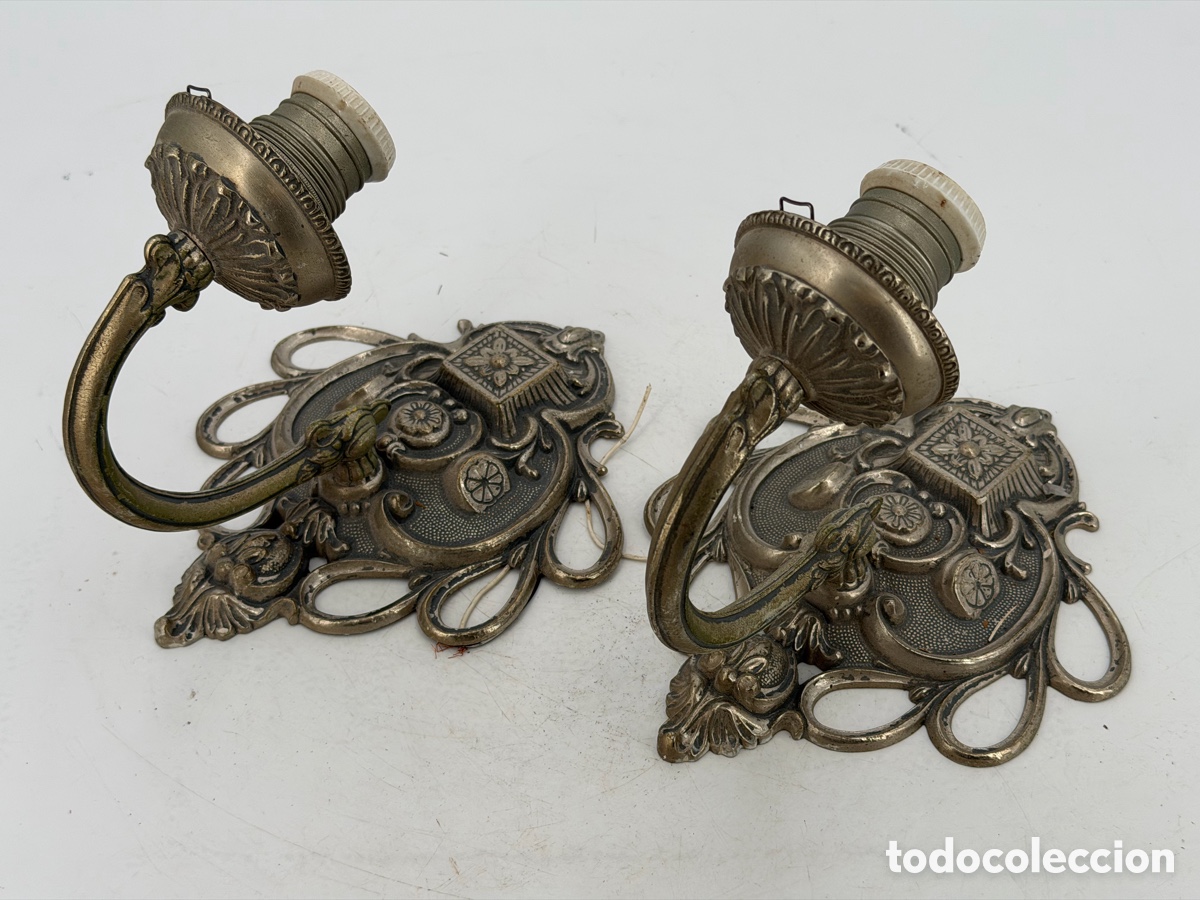 Antig&uuml;edades: Antiguos Apliques Plateados - Foto 5