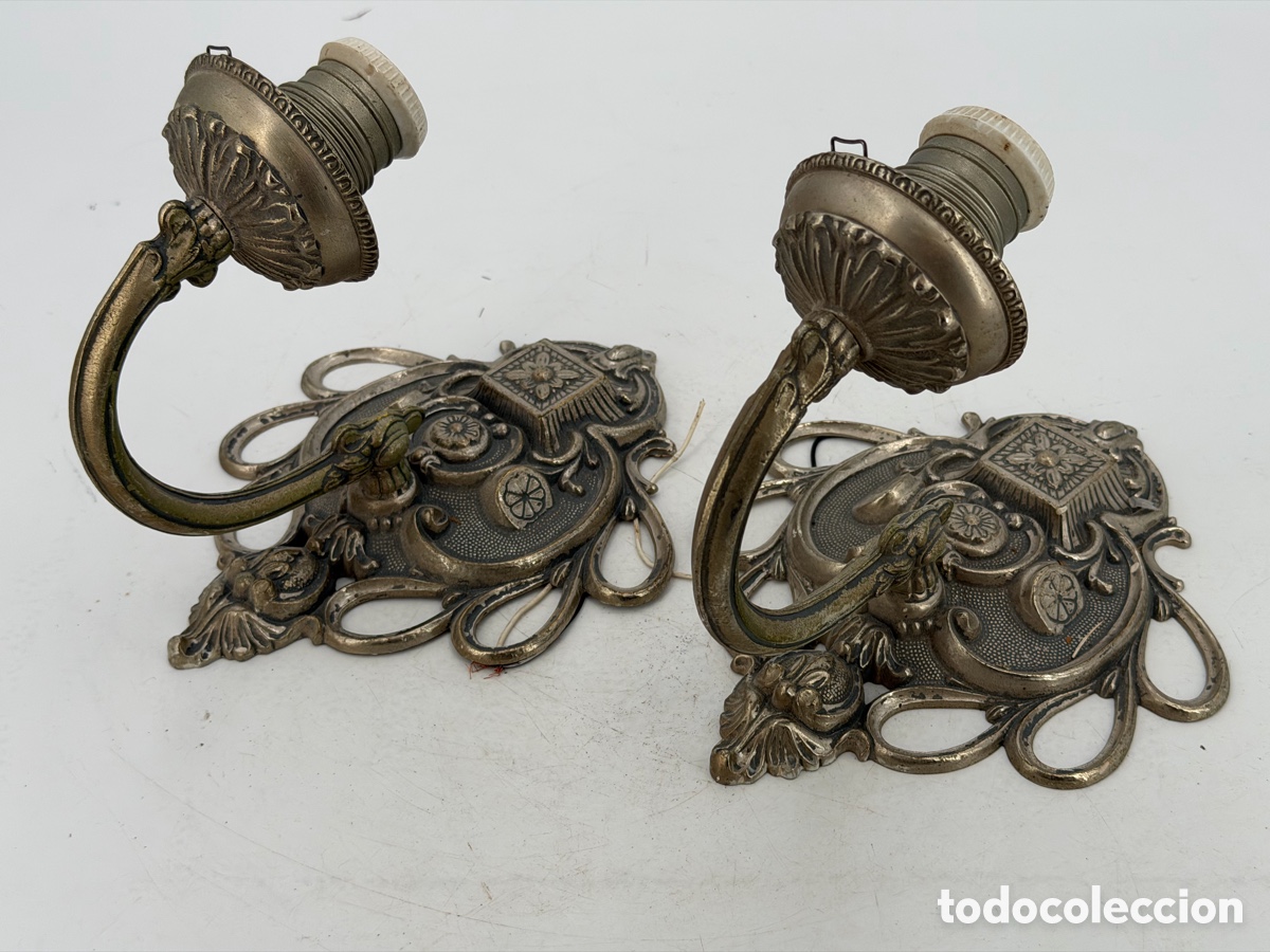 Antig&uuml;edades: Antiguos Apliques Plateados - Foto 6