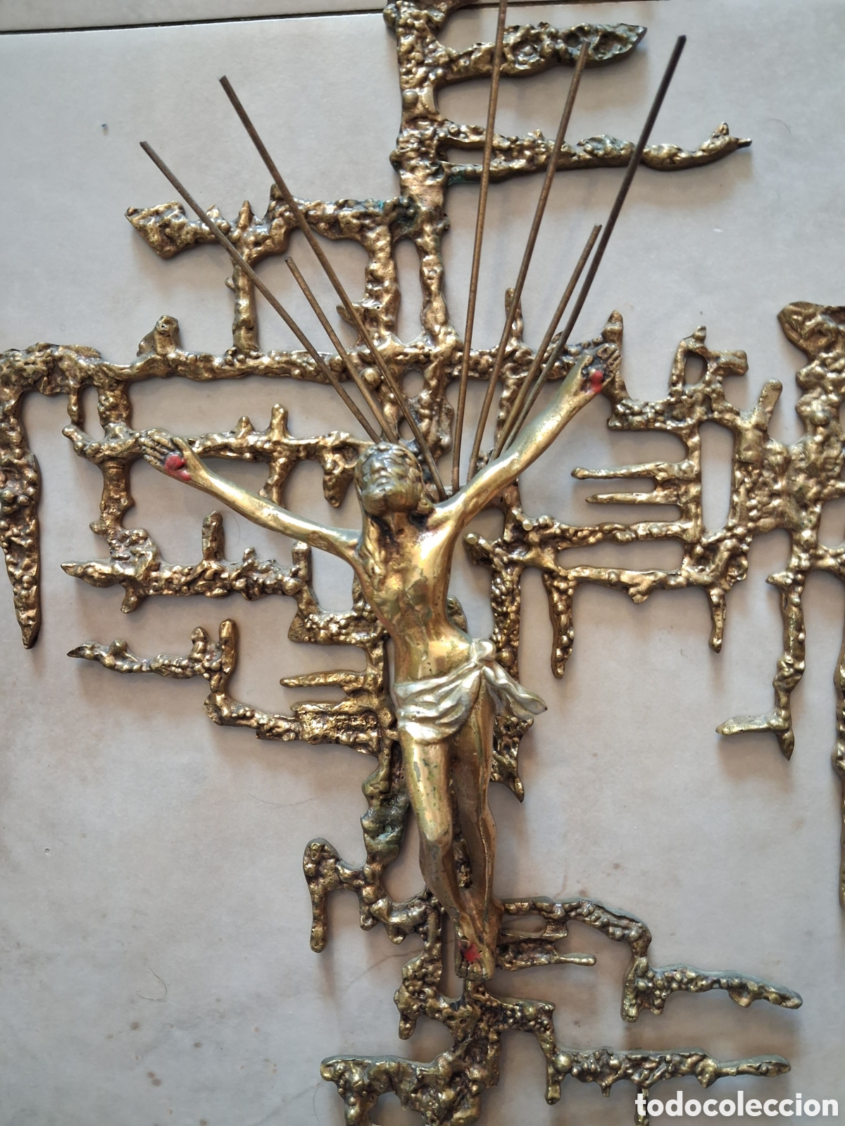 Antig&uuml;edades: CRUCOFIJO CRISTO DE DAL&Iacute; EN BRONCE - Foto 2