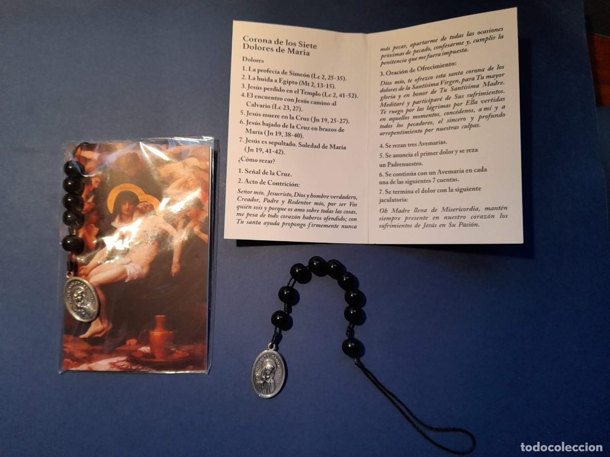 Antiques: Rosario de los 7 dolores de la Virgen en madera con medallas