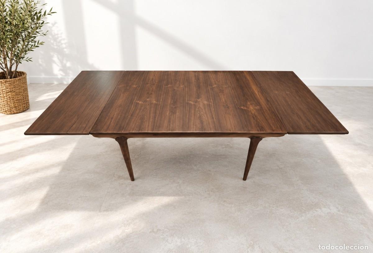 Antig&uuml;edades: MESA EXTENSIBLE DE COMEDOR MID CENTURY PALISANDRO - Foto 2
