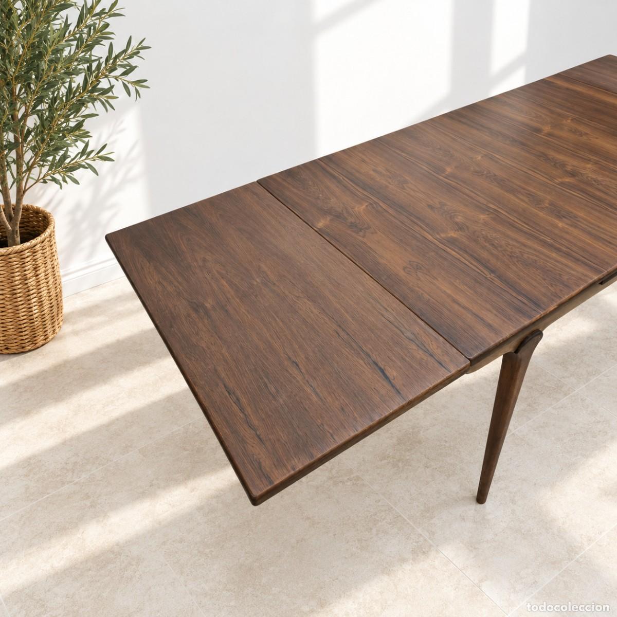 Antig&uuml;edades: MESA EXTENSIBLE DE COMEDOR MID CENTURY PALISANDRO - Foto 3
