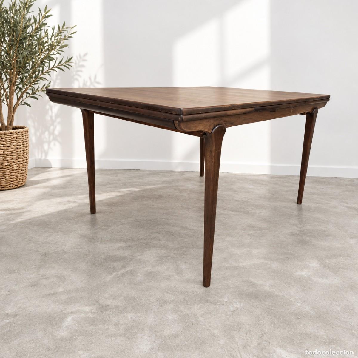 Antig&uuml;edades: MESA EXTENSIBLE DE COMEDOR MID CENTURY PALISANDRO - Foto 4