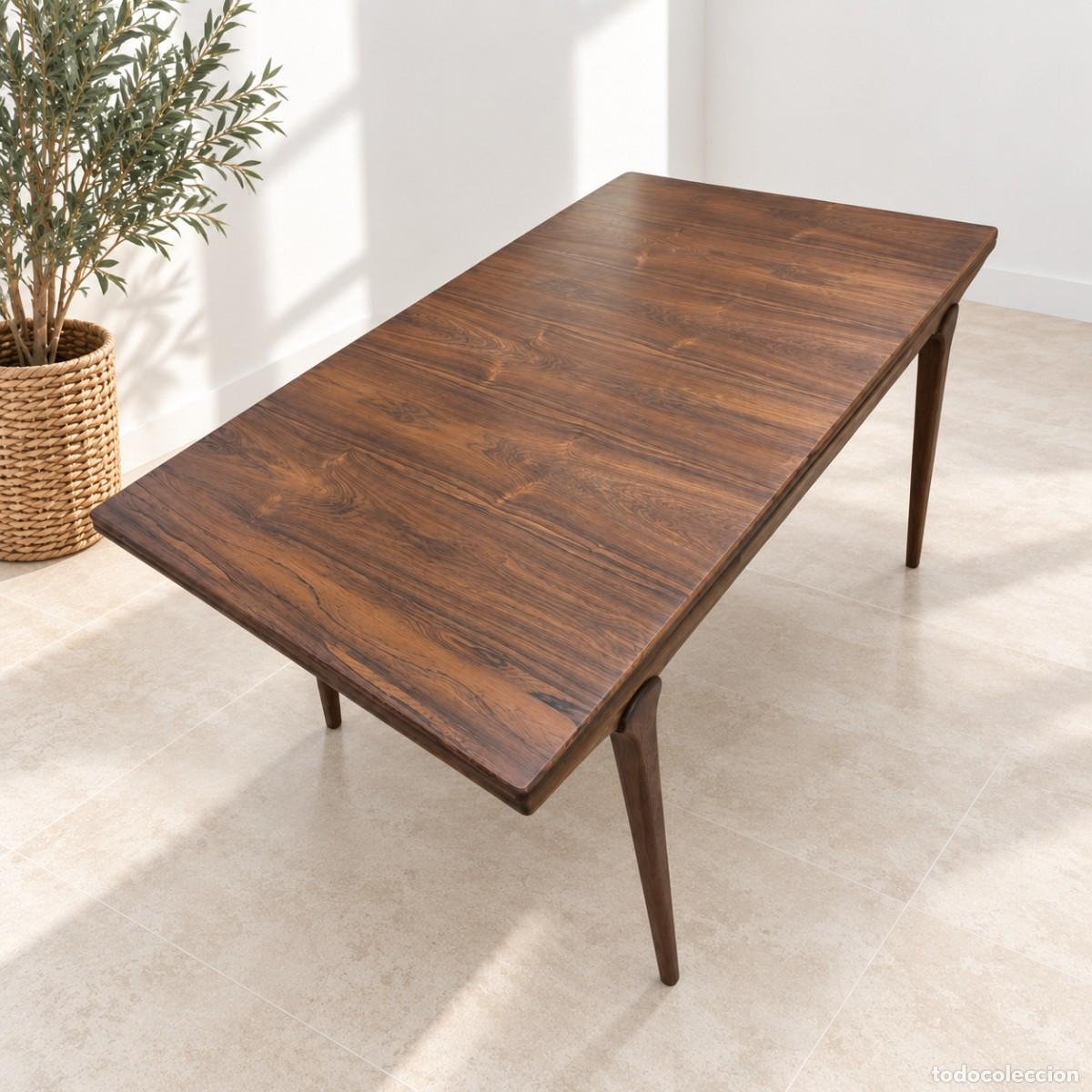 Antig&uuml;edades: MESA EXTENSIBLE DE COMEDOR MID CENTURY PALISANDRO - Foto 7