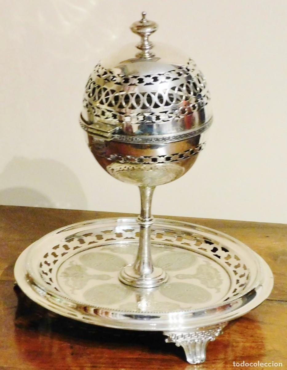Antig&uuml;edades: ANTIGUO SAHUMADOR ORIENTAL &Aacute;RABE PLATEADO SIGLO XX