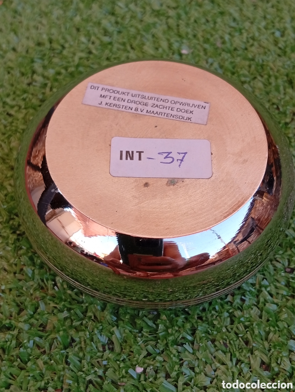 Antig&uuml;edades: Cenicero esf&eacute;rico vintage J. Kersten B.V. Maartensdijk &mdash; Metal cromado brisera