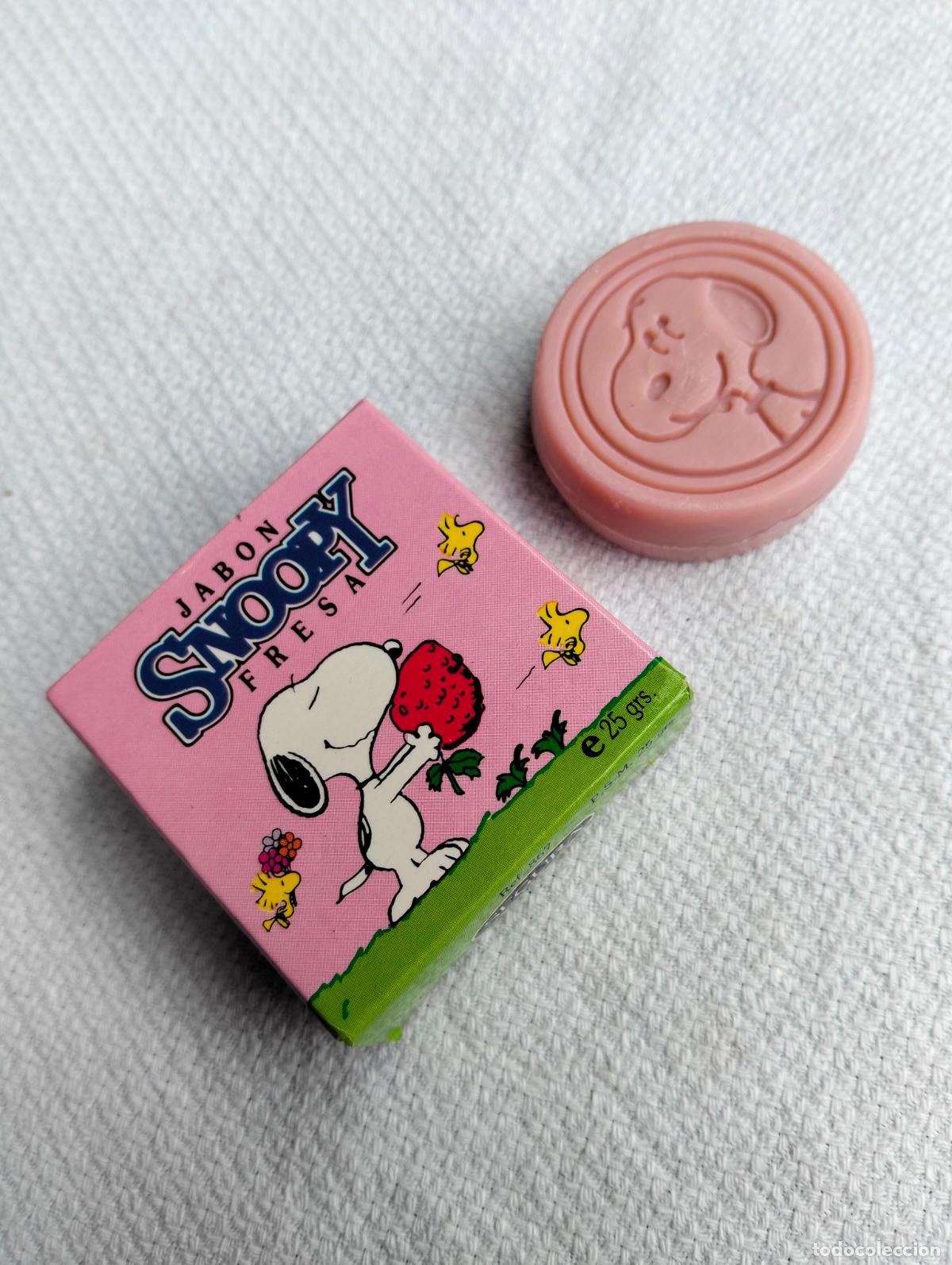 Antig&uuml;edades: Pastilla de jab&oacute;n en caja original de fresa de Snoopy de los a&ntilde;o 90
