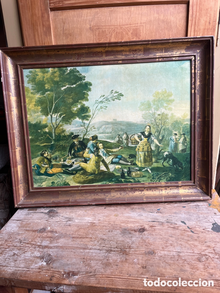 Antig&uuml;edades: L&aacute;mina de Goya con precioso marco antiguo