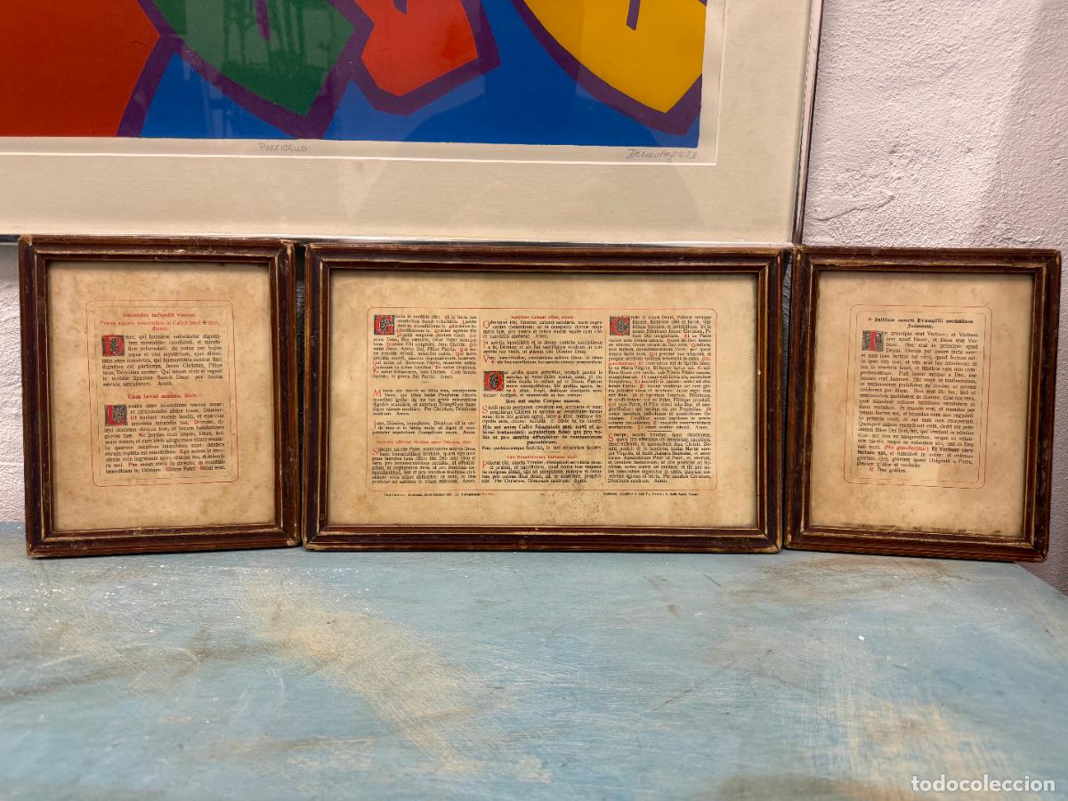 Antig&uuml;edades: ANTIGUO CONJUNTO DE SACRAS RELIGIOSA - MEDIDAS 23X18 Y 35X22 CM