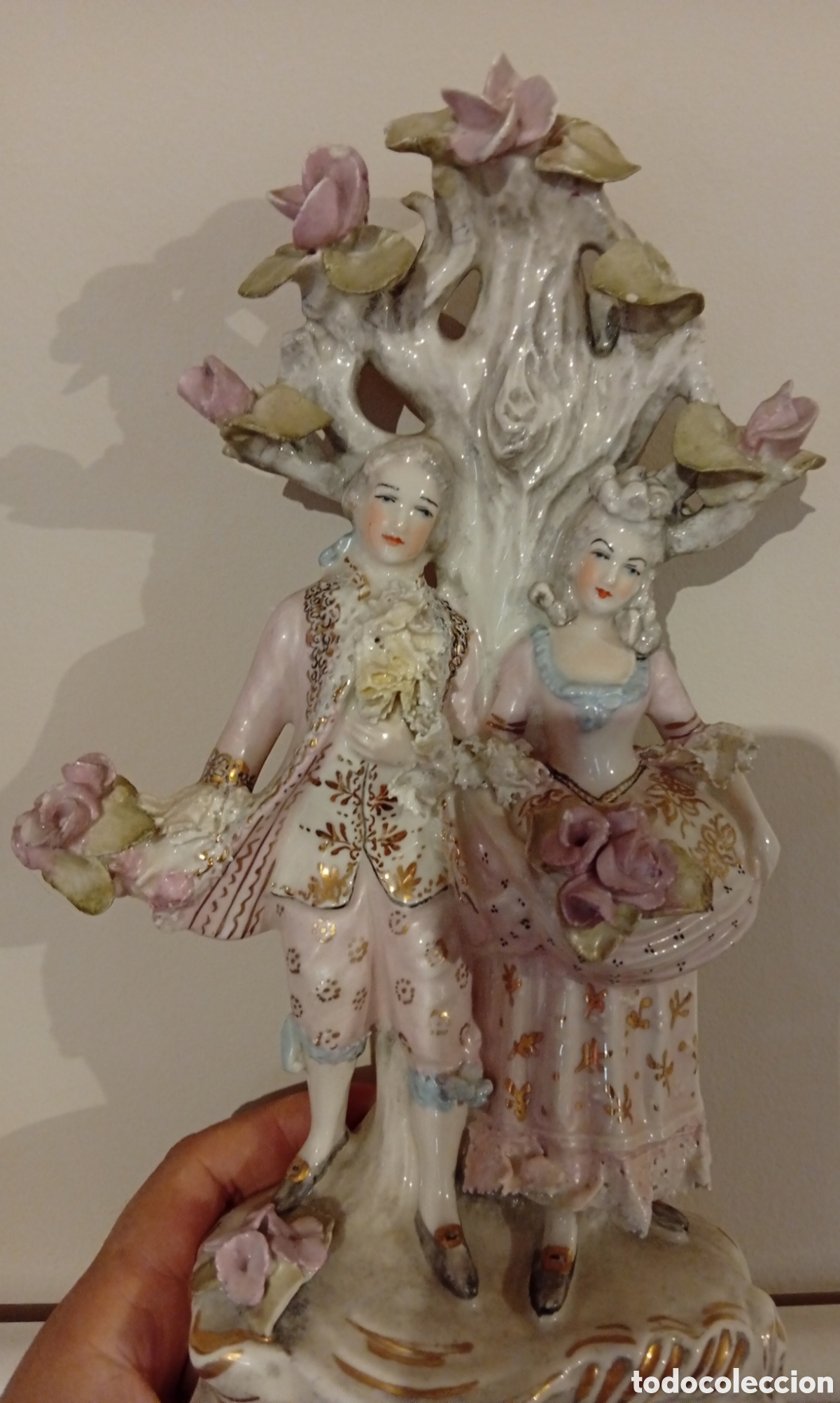 Antig&uuml;edades: Antigua Preciosa figura de porcelana Francesa siglo XIX