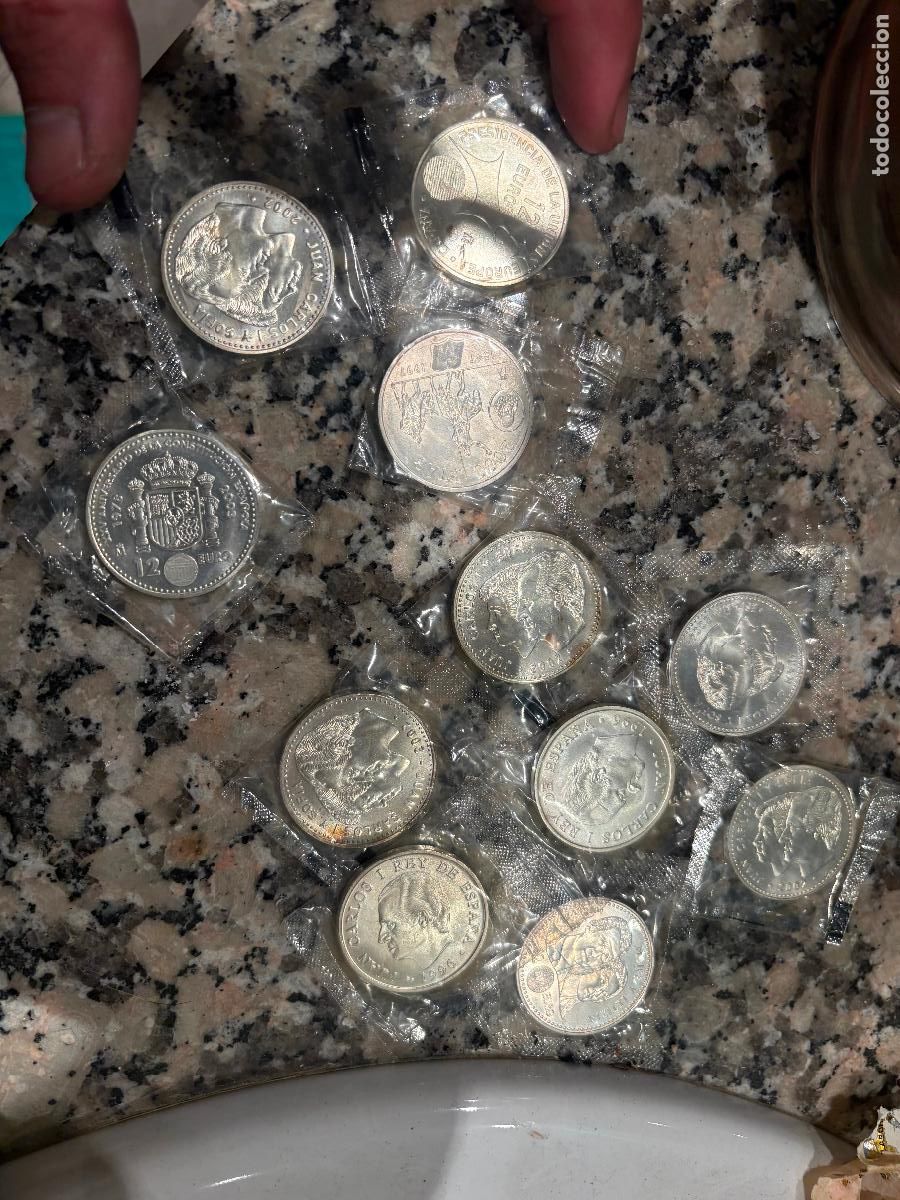 Antig&uuml;edades: Lote de monedas de plata 2000 pesetas 12 euros
