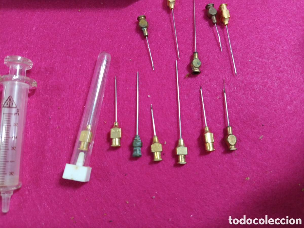 Antig&uuml;edades: Conjunto de agujas antiguas de cristal - Foto 6