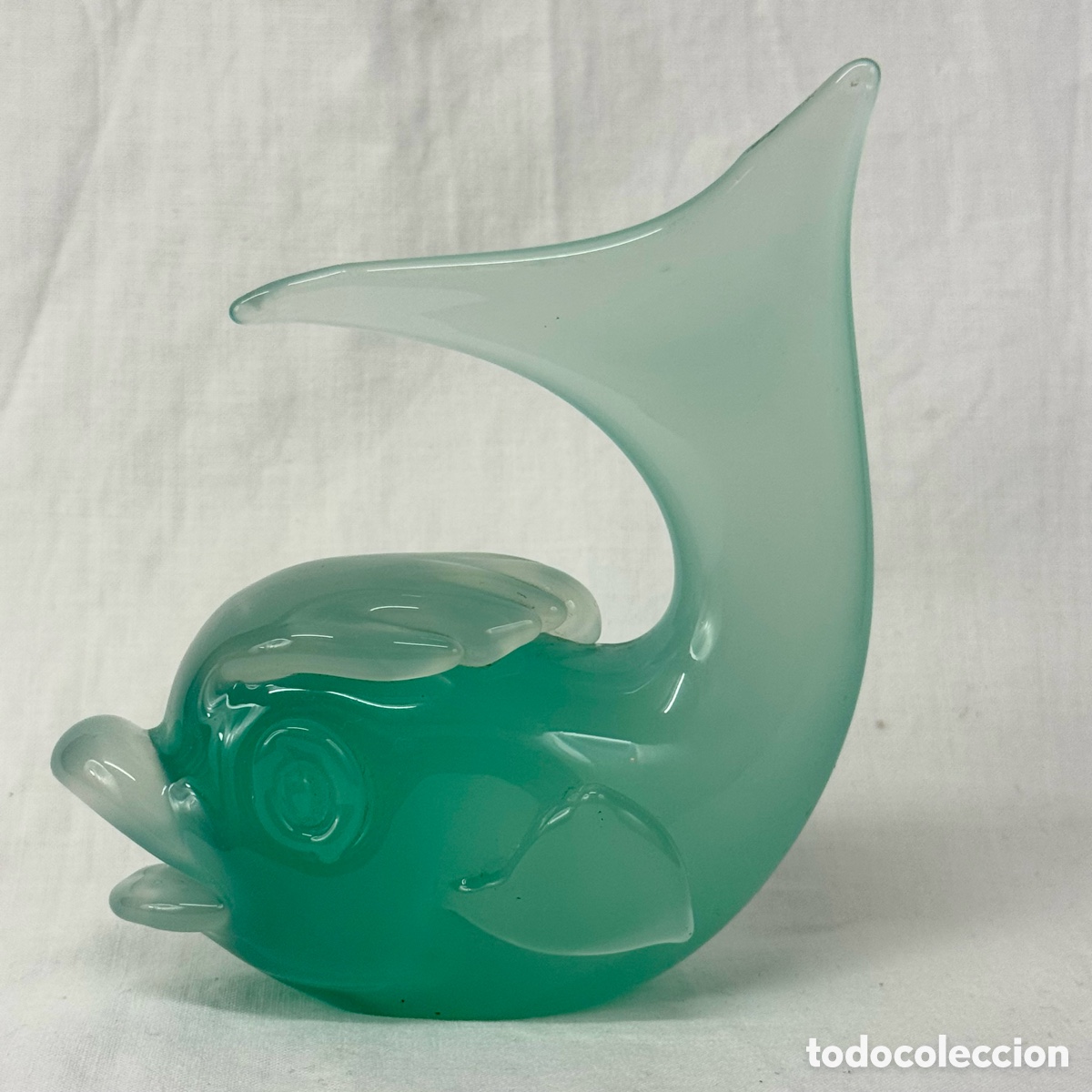 Antig&uuml;edades: FIGURA PEZ CRISTAL MURANO SEGUSO OPALINA OPAL VIDRIO ITALIA SIN FALTAS