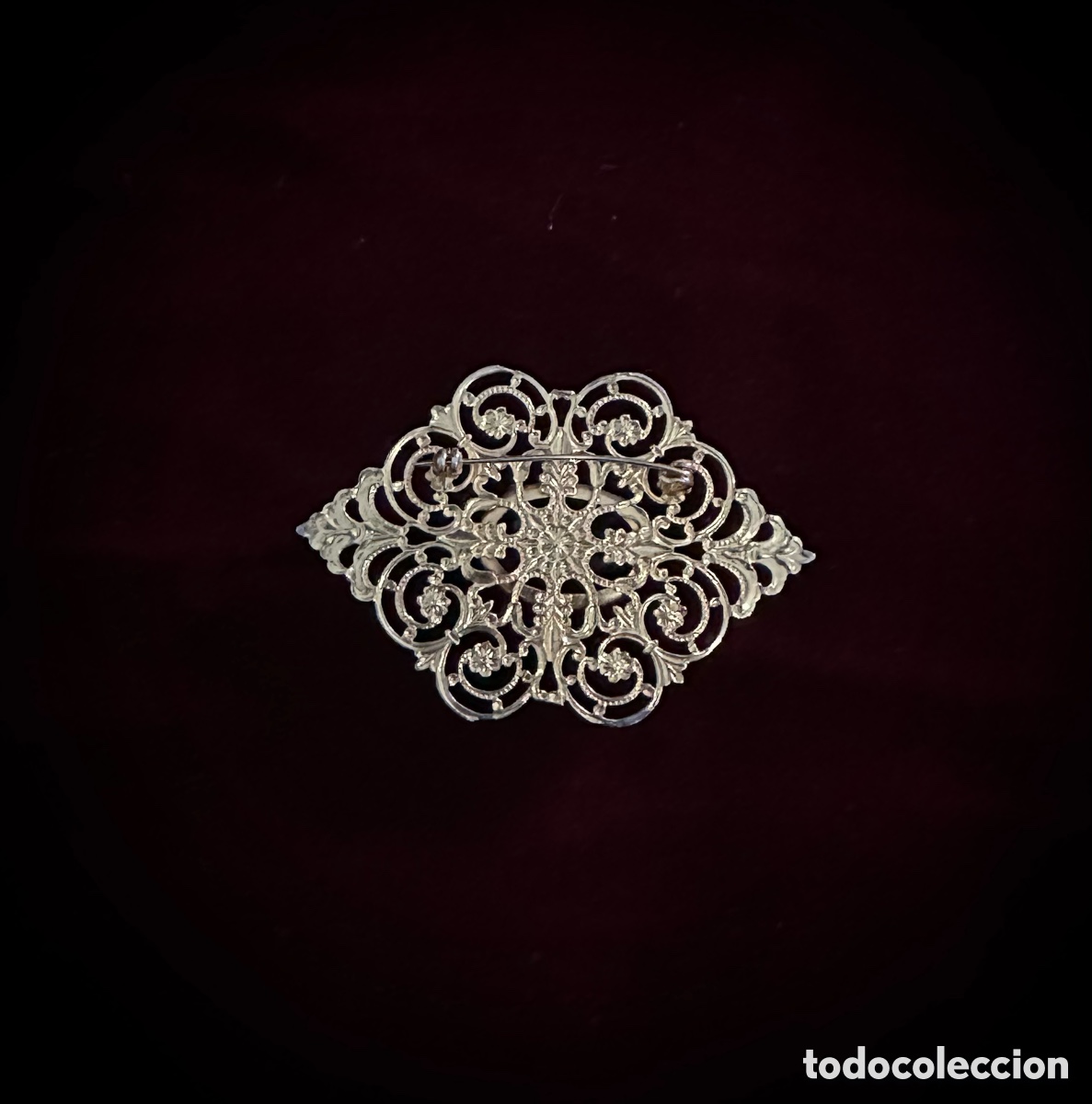 Antig&uuml;edades: Broche filigrana con Piedra Roja - Foto 4