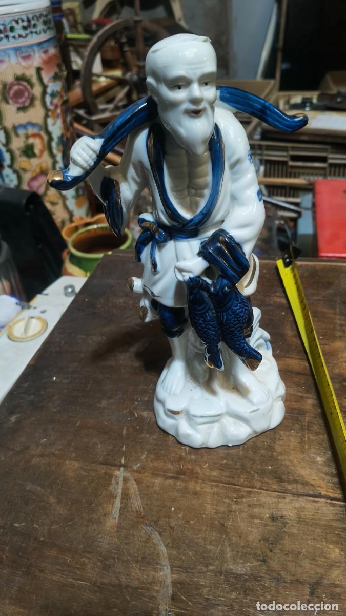 Antig&uuml;edades: Porcelaine de chine blanc bleu 1960