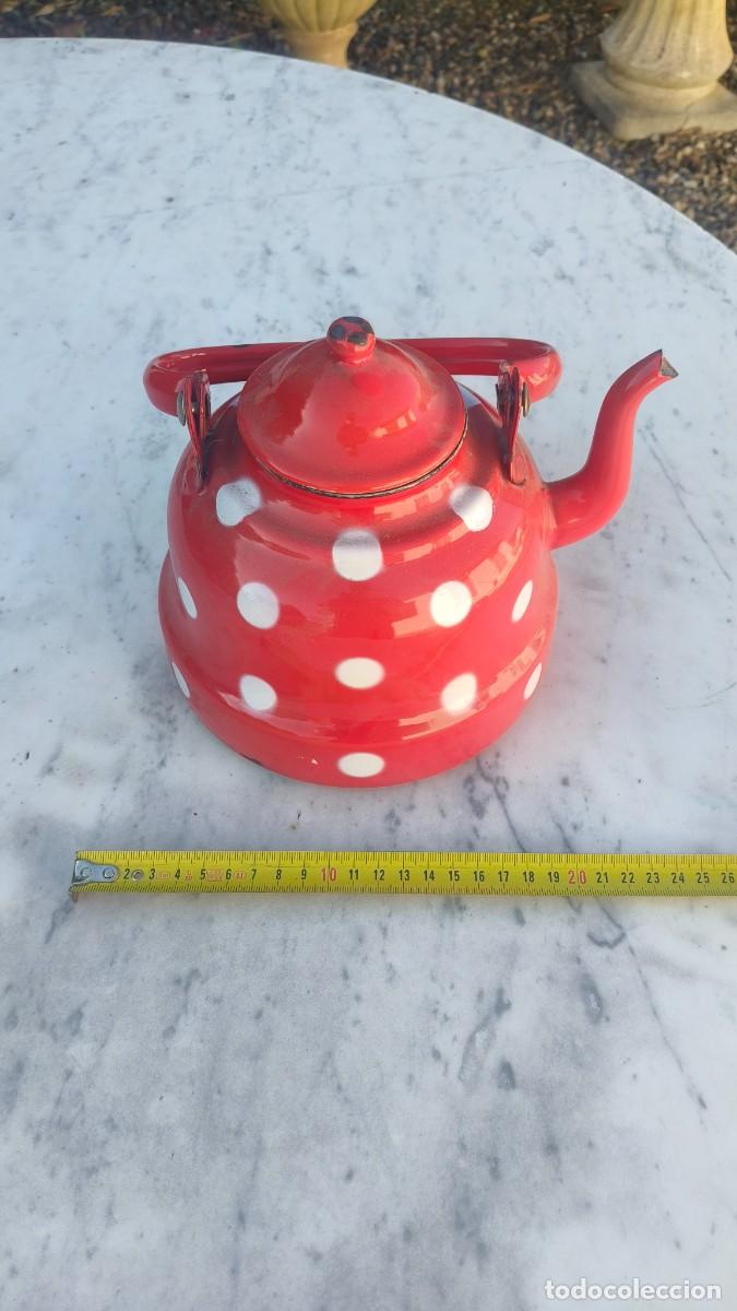 Antig&uuml;edades: Grande cafeti&egrave;re t&ocirc;le &eacute;maill&eacute;e 150 cl