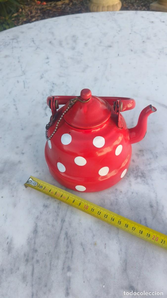 Antig&uuml;edades: Grande cafeti&egrave;re t&ocirc;le &eacute;maill&eacute;e 100 cl