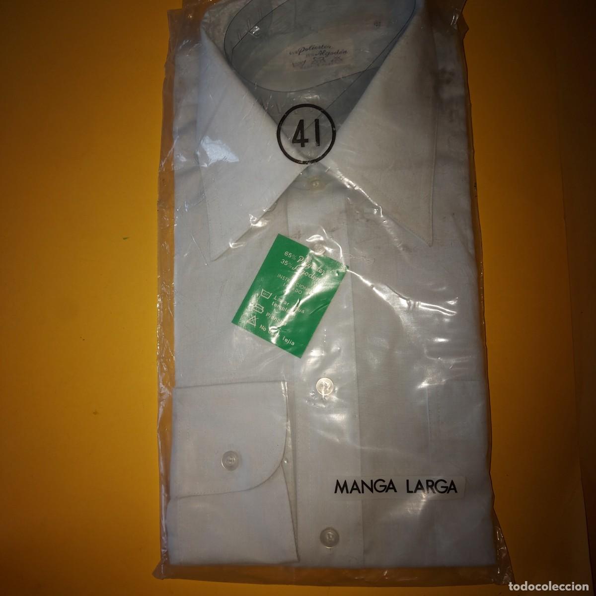Antig&uuml;edades: CAMISA A&Ntilde;OS 70 BLANCA MANGA LARGA TALLA 41 A ESTRENAR
