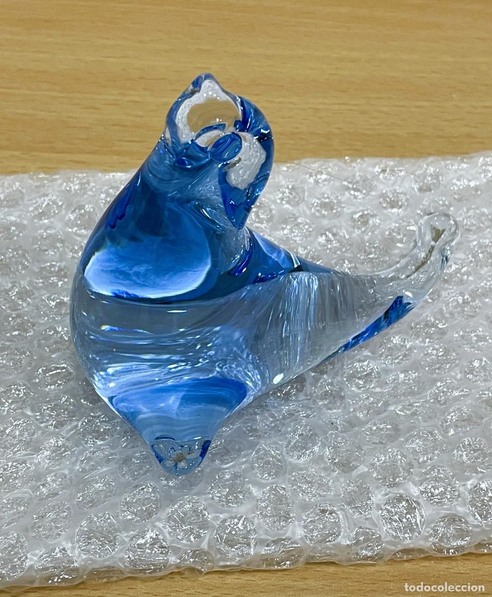 Antig&uuml;edades: FIGURA VINTAGE DE CRISTAL DE MURANO SERIE FAUNA MARINA - FOCA / LE&Oacute;N MARINO