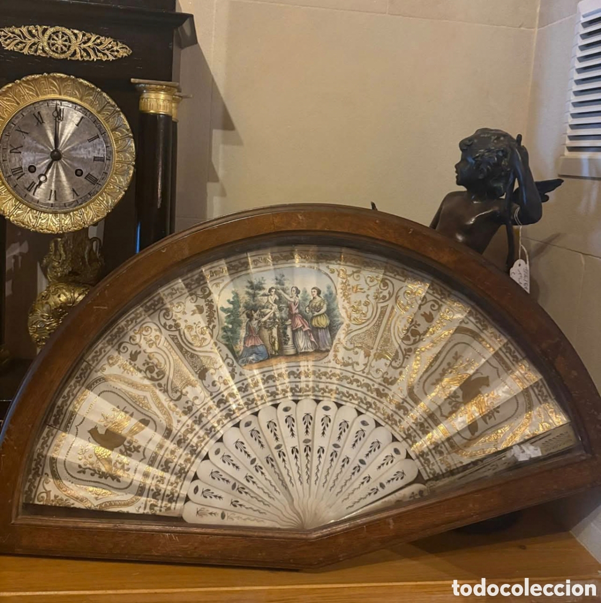 Antig&uuml;edades: Abanico siglo XIX hueso calado
