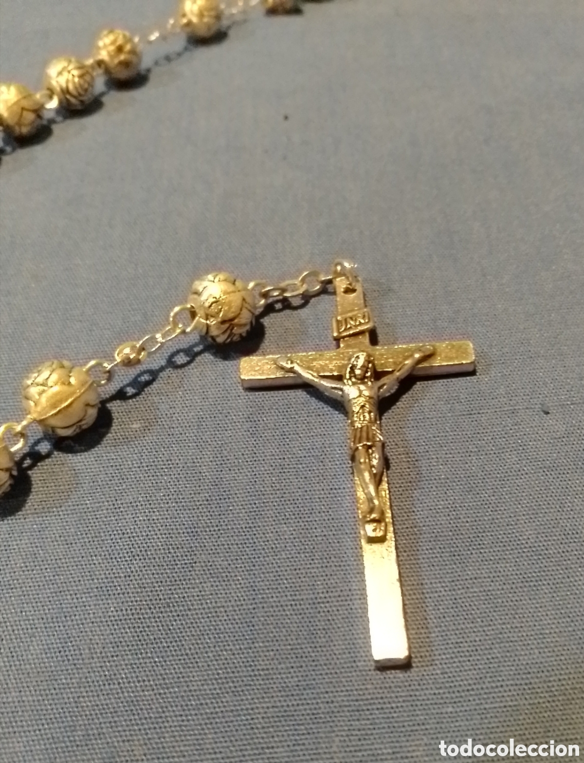 Antig&uuml;edades: Rosario de metal plateado - Foto 4
