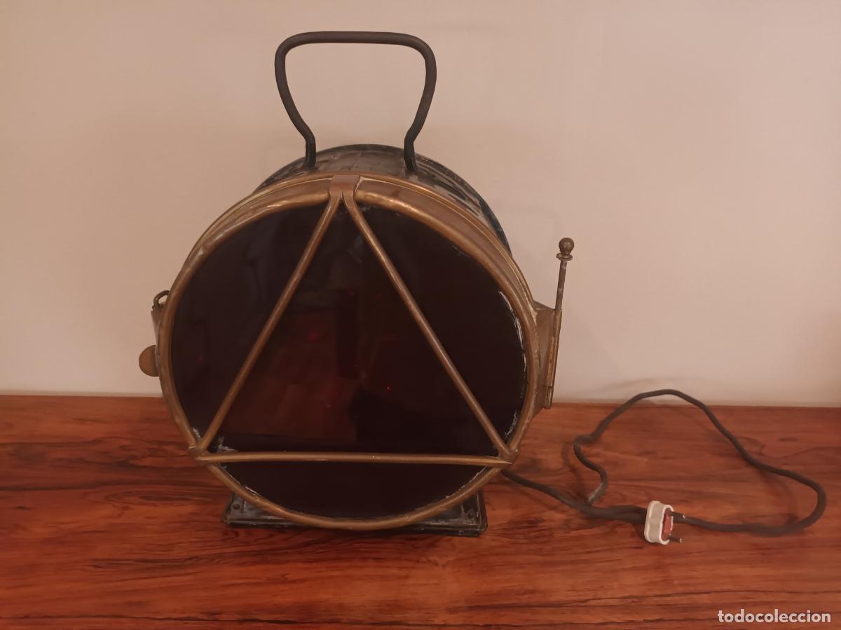 Antig&uuml;edades: FAROL TREN FERROCARRIL RENFE. N&deg; 2017 P. M. 52 SECCI&Oacute;N E. FABRICANTE CASA JUAN BILBAO