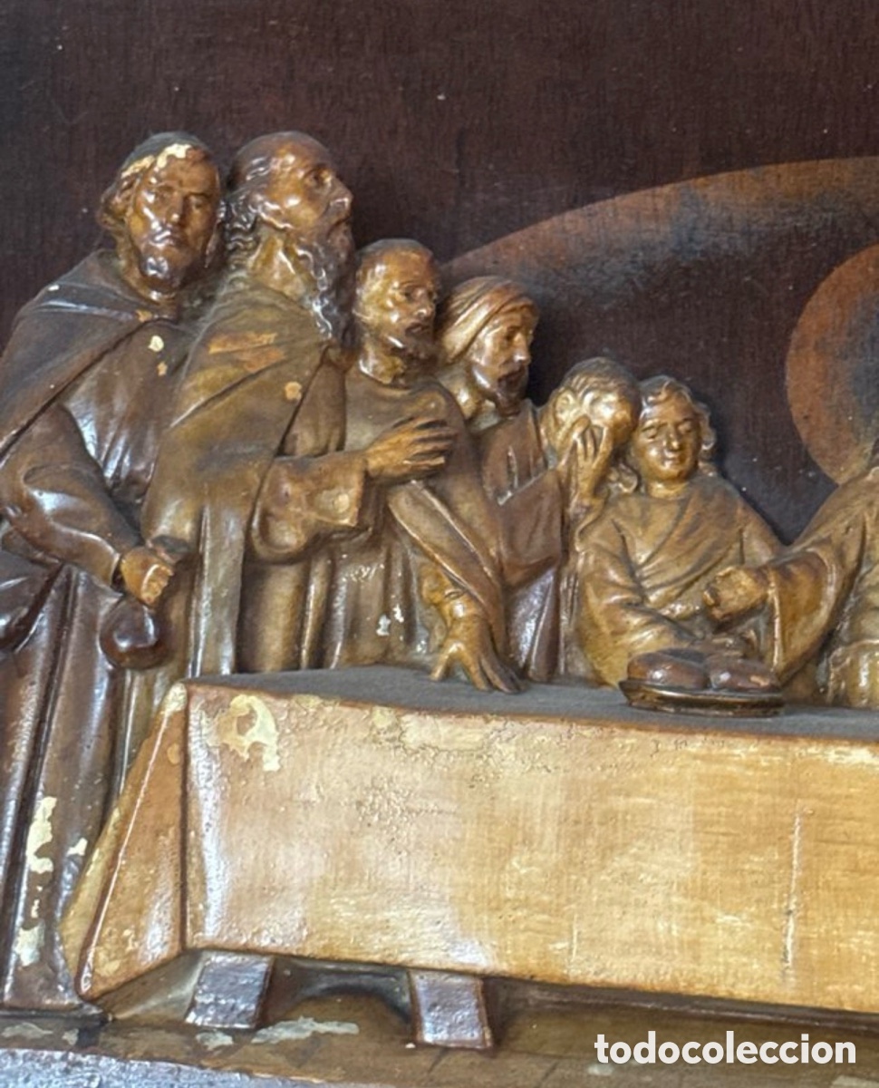 Antig&uuml;edades: Relieve la ultima cena en madera - Foto 3