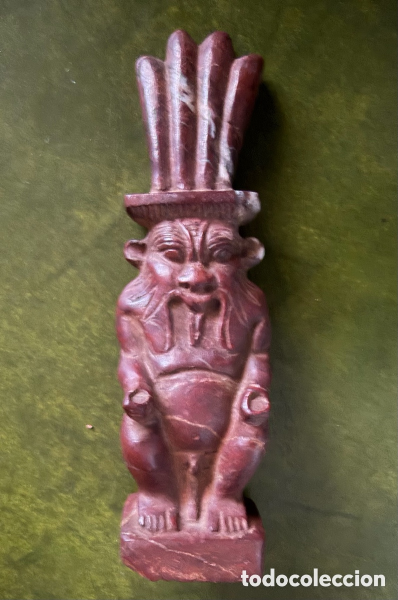 Antig&uuml;edades: Statuette of the god Bes &ndash; Jasper - Foto 4