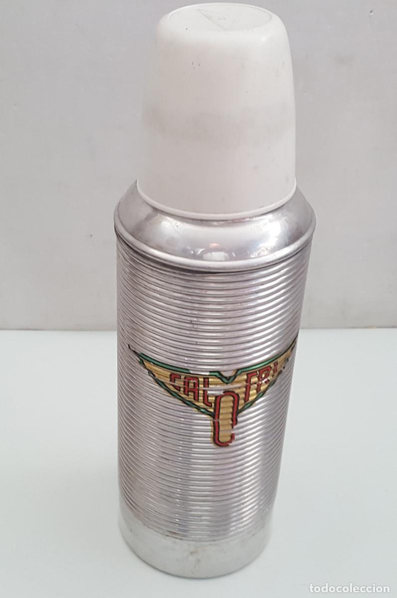 Antig&uuml;edades: TERMO ALUMINIO VINTAGE CALOFRI 33 CM DE ALTO CON VASO DE PL&Aacute;STICO